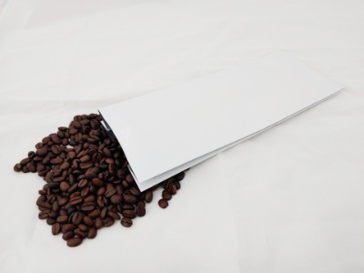 유광화이트 M자 커피봉투 300g 두께1.6T11cm*cm*28cm+3cm100장 단위 